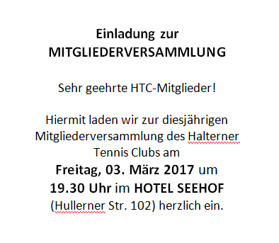 Einladung zur Mitgliederversammlung